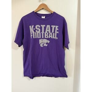 Vintage Anvil Kansas State Wildcat Football T-Shirt Unisex Size Large Purple